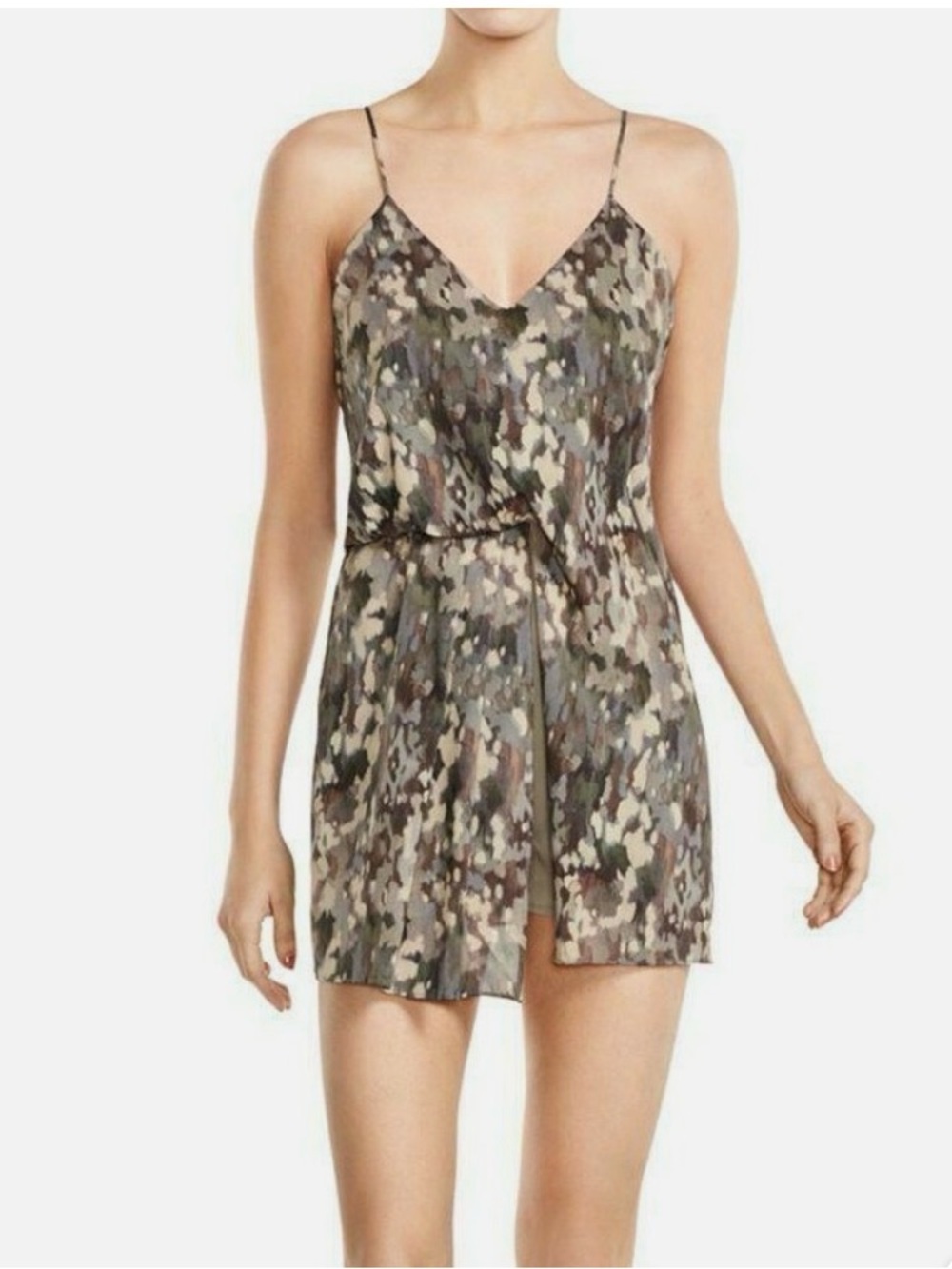 Haute Hippie Olive Green Camo Print Romper